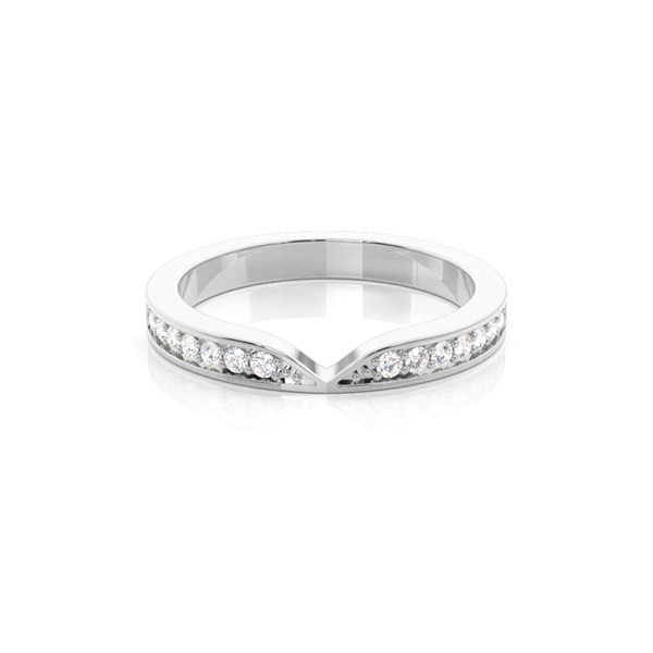 2.70mm Pave Setting Studded Diamond Shaped Band