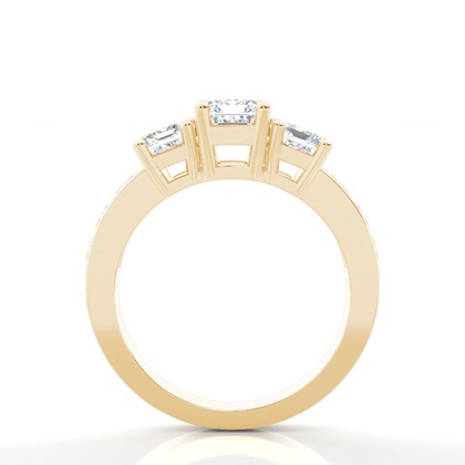 Yellow Gold Three Stone Diamond Rings