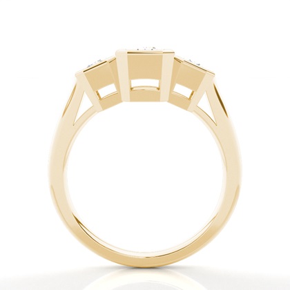 Yellow Gold Three Stone Diamond Rings