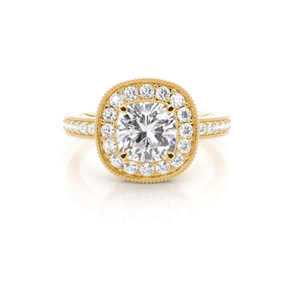 Yellow Gold Side Stone Diamond Rings