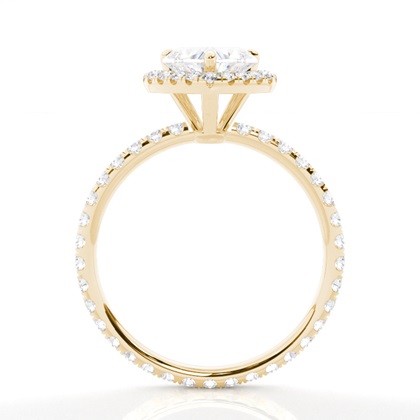 4 Prong Setting Side Stone Halo Engagement Ring