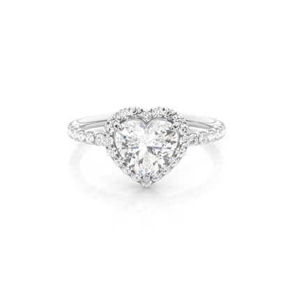 Heart Halo Diamond Engagement Rings