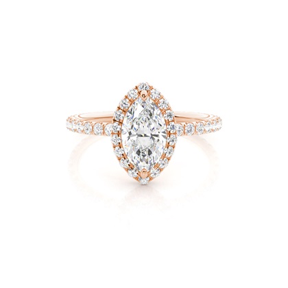 Marquise Rose Gold Side Stone Diamond Rings