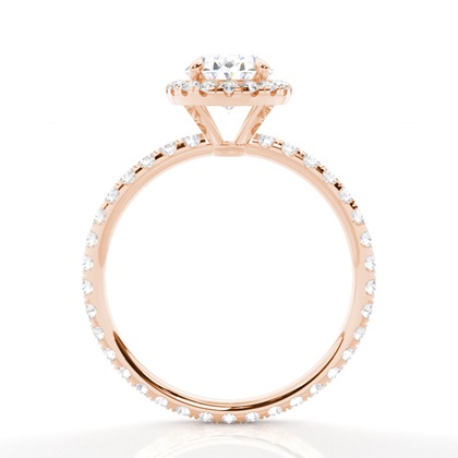 Oval Rose Gold Side Stone Engagement Rings