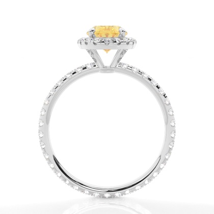 Gelber Diamant Halo Verlobungsring mit Seitensteinen