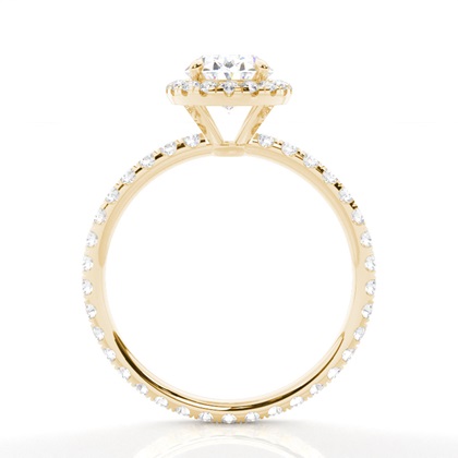 Oval Yellow Gold Side Stone Engagement Rings
