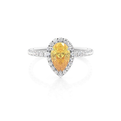 Pear Yellow Diamond Engagement Rings