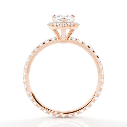 Pear Rose Gold Side Stone Engagement Rings