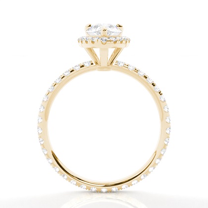 Pear Yellow Gold Side Stone Engagement Rings