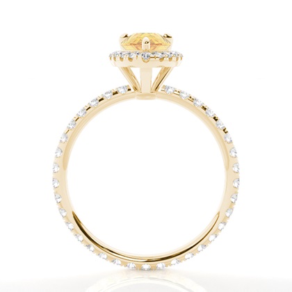 Gelber Diamant Halo Verlobungsring mit Seitensteinen