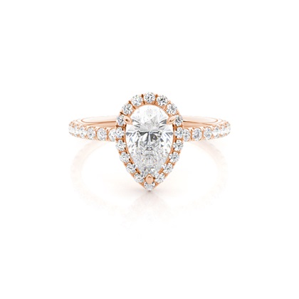 Pear Rose Gold Side Stone Engagement Rings