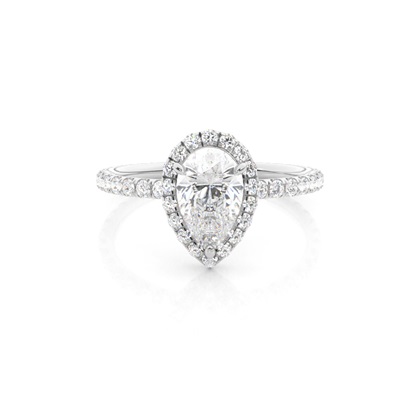 4 Prong Setting Side Stone Halo Engagement Ring