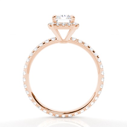 Radiant Rose Gold Side Stone Engagement Rings