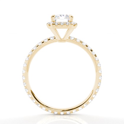 Radiant Yellow Gold Side Stone Engagement Rings