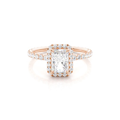 Radiant Rose Gold Side Stone Engagement Rings