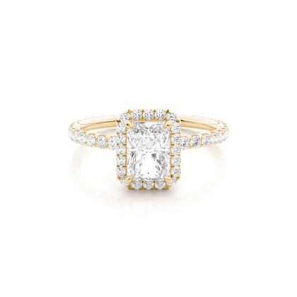 Radiant Yellow Gold Side Stone Engagement Rings