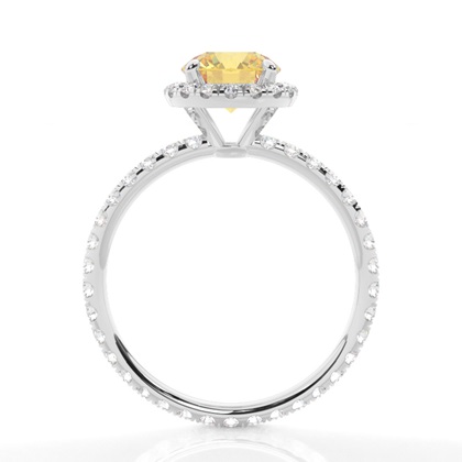 Round Yellow Diamond Engagement Rings
