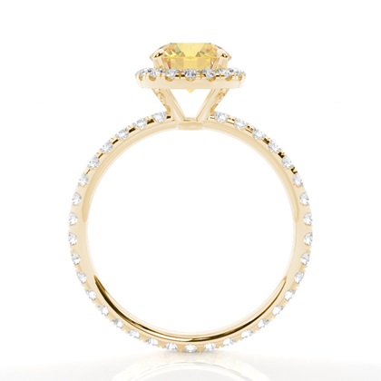 Round Yellow Gold Diamond Engagement Rings
