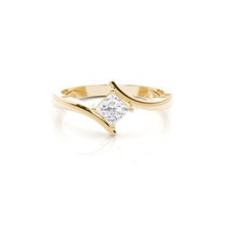 4 Prong Setting Princess Diamond Plain Engagement Ring