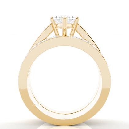 Yellow Gold Bridal Engagement and Wedding Bands Ring Sets