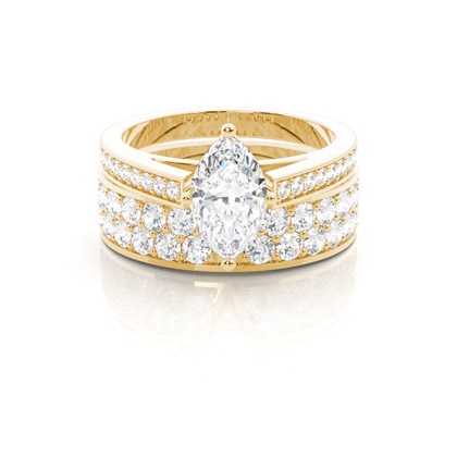 Yellow Gold Bridal Set Diamond Engagement Rings