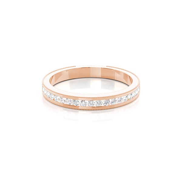 2.50mm Studded Slight Comfort Fit Diamond Wedding Band