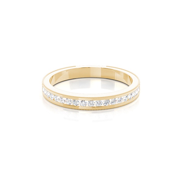 2.50mm Studded Slight Comfort Fit Diamond Wedding Band