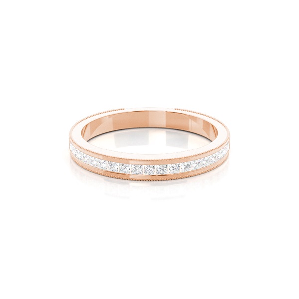 2.50mm Studded Slight Comfort Fit Diamond Wedding Band