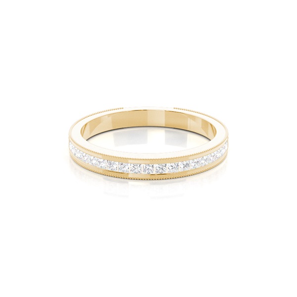 2.50mm Studded Slight Comfort Fit Diamond Wedding Band
