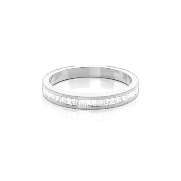 2.50mm Studded Slight Comfort Fit Diamond Wedding Band