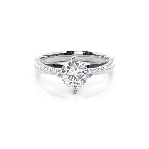 4 Prong Setting Side Stone Engagement Ring