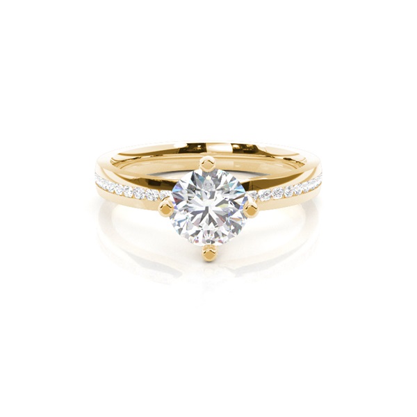 4 Prong Setting Side Stone Engagement Ring