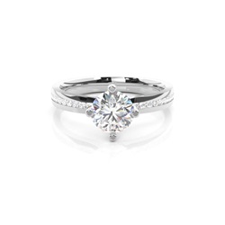 4 Prong Setting Side Stone Engagement Ring