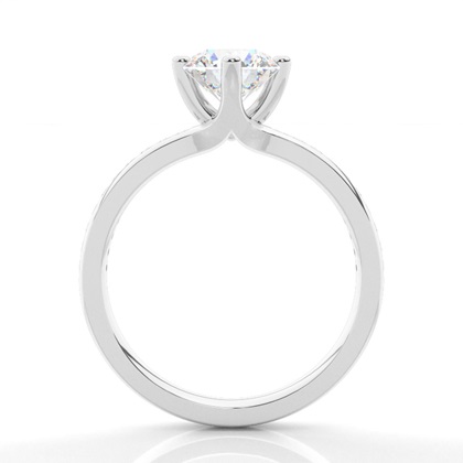 4 Prong Setting Side Stone Engagement Ring