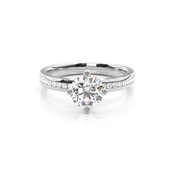 4 Prong Setting Side Stone Engagement Ring