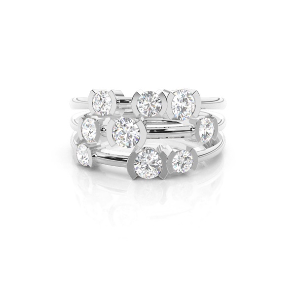 Semi Bezel Setting Round Diamond Fashion Ring