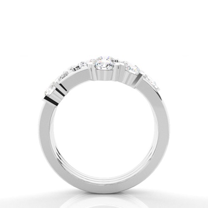 Semi Bezel Setting Round Diamond Fashion Ring