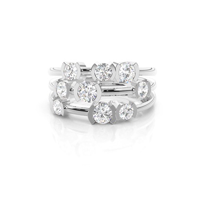 Semi Bezel Setting Round Diamond Fashion Ring