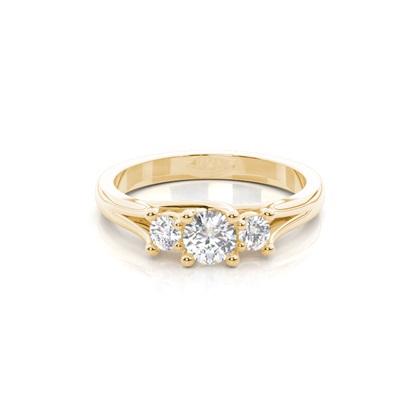 Yellow Gold Three Stone Diamond Rings