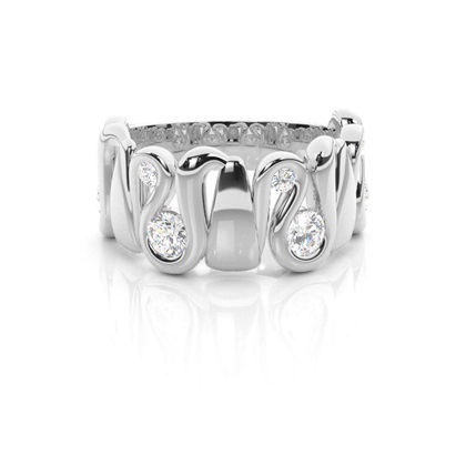 0.75ct. Half Bezel Setting Half Eternity Diamond Ring