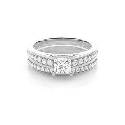 Princess Bridal Set Diamond Engagement Rings