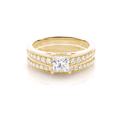 Yellow Gold Bridal Set Diamond Engagement Rings