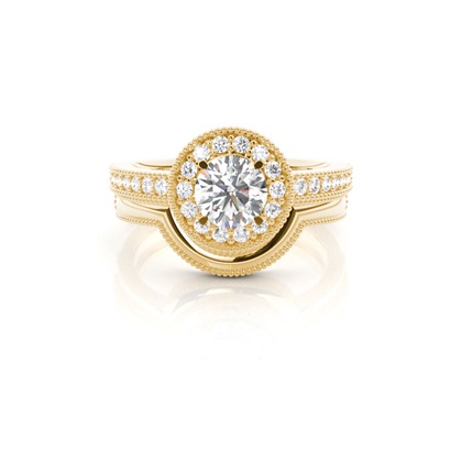 Yellow Gold Bridal Set Diamond Engagement Rings