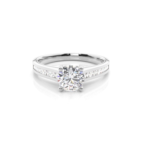 4 Prong Setting Side Stone Engagement Ring