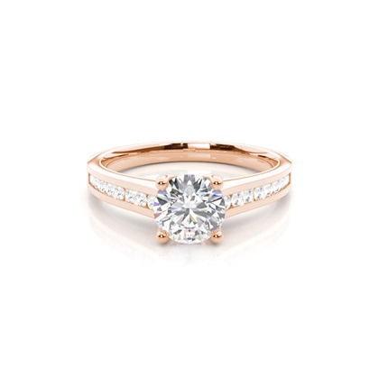 Rose Gold Side Stone Diamond Rings