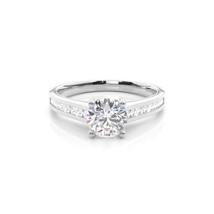 Round Side Stone Diamond Rings