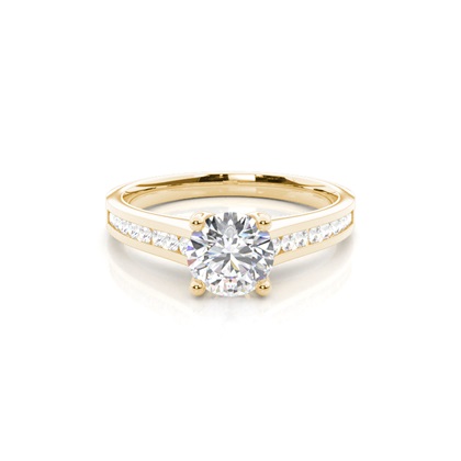 Yellow Gold Side Stone Diamond Rings