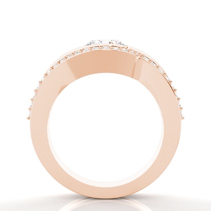 Rose Gold Bridal Set Diamond Engagement Rings