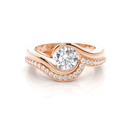 Rose Gold Bridal Set Diamond Engagement Rings
