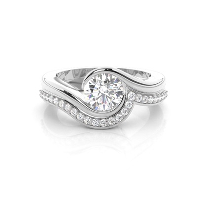 White Gold Bridal Set Diamond Engagement Ring